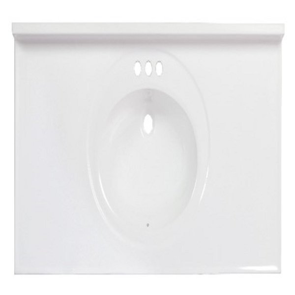 Arstar Inc. Arstar Standard Cultured Marble Bathroom Sink 49 in. W X 22 in. D White A224910113C1-3